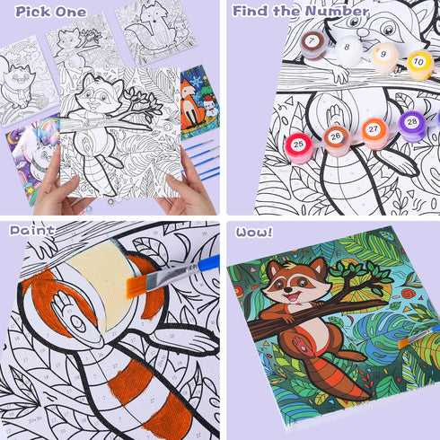 Wings Giant Paint by Numbers Framed, 3 Pack Painting Kit for Kids DIY, Art Supplies & Crafts for Ages 4-12