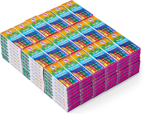 144-Pack (576 4-Pack THE TWIDDLERS Mini Crayons in Bulk Total) - Crayon Boxes for Kids Party Favors, Restaurant