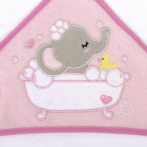 Set 6-12 Baby Hooded Towel and Washcloth for Infants, Boys and Girls Months (Effervescent Elephant)