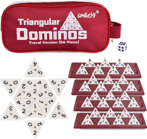 Smilejoy Triangle Domino,Triangular Domino Tiles with Brass Spinners Tabletop Game for Kids