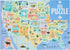 1000-piece USA Map Jigsaw Puzzle & Poster - Illustrated American Landmarks, Fun At Home Activities