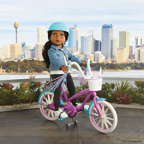 Journey Girls Bike with Helmet, Streamers, Basket for 18-Inch Dolls