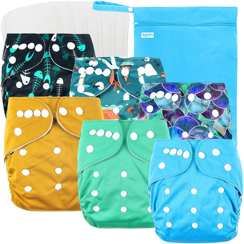 Leekalos Cloth Diapers Reusable for Boys and Girls, Baby Diaper Cloth with