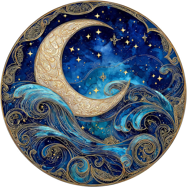 1000 Piece Puzzle for Adults - Waves Stars and Moon Jigsaw Puzzles