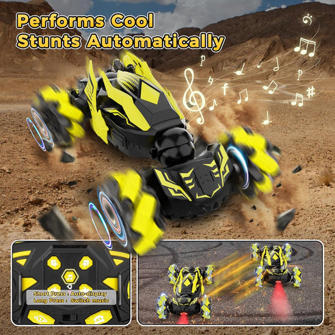 6-12 2.4GHz 4WD 360 6-12 Gesture Sensing RC Stunt Car, Toys for Years Old Boys, Hand Controlled Remote Controlled Car