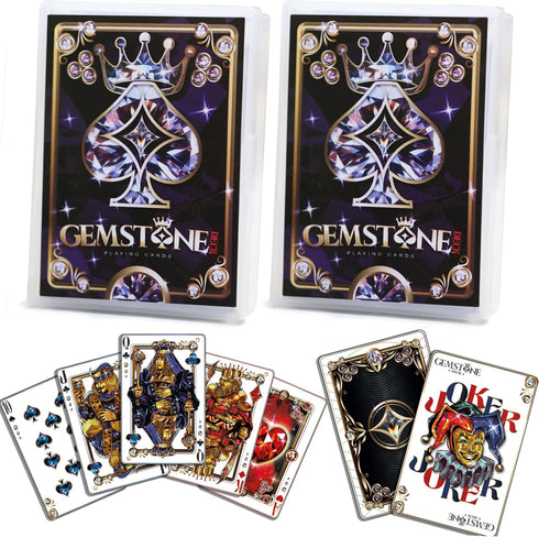 Gemstone Deck (2-Pack), 100% Set 54 2 Premium Waterproof Playing Cards Plastic Water Proof for Pool Beach Hot Tub