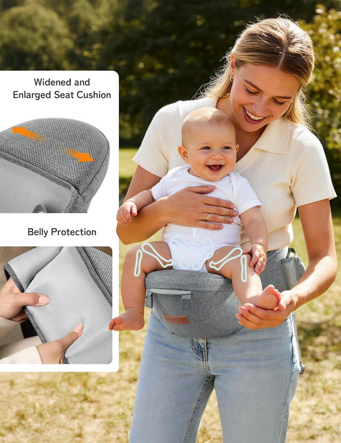6-in-1 besrey Ergonomic Baby Carrier with Hip Seat, No Back Pain Support, Breathable Mesh, Positions, Newborn