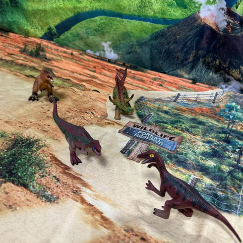 Dinosaur Toys for Kids 3-7, Realistic Jurassic Figures with Park Gate, Educational Play Set for Boys & Girls