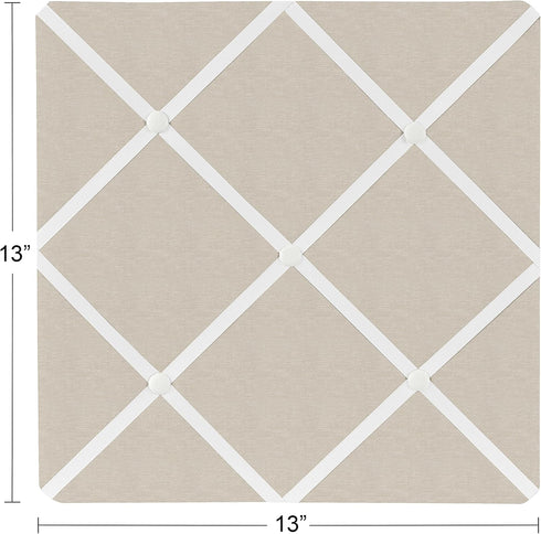 Sweet Jojo Designs Boho Bohemian Fabric Memory Memo Photo Bulletin Board - Gender Neutral Ivory Cream Beige Tan Off