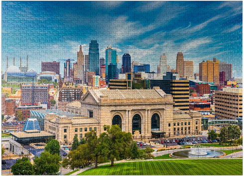 MyPuzzle Skyline of Kansas City, Missouri, USA - 1000 Piece Premium Jigsaw Puzzle for Adults