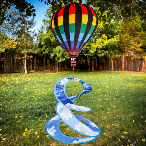 In the Breeze Hot Air Balloon Theme Duet, 10" W x 26" H x 10" D