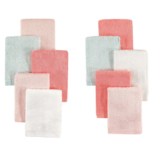 Little Treasure Unisex Baby Rayon from Bamboo Luxurious Washcloths, Coral Mint, One