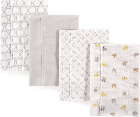 Luvable Friends Unisex Baby Cotton Flannel Burp Cloths - Owl, One Size