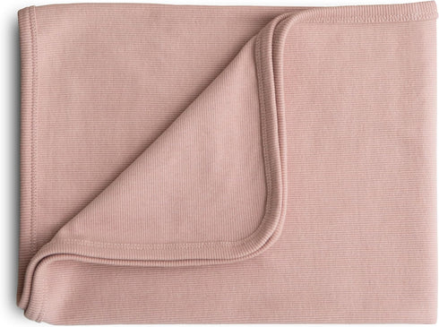 mushie Extra Soft Baby Blanket | Cotton and Elastane Ribbed Receiving Blanket,