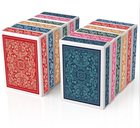 Playing Cards 12 Pack, Standard Poker Cards Set with 6 Unique Colors for Family Card Games