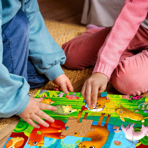 QUOKKA Puzzles for Toddlers 3-5 - 4 x 30 Pieces Animal Learning Jigsaw Puzzles for Kids Ages 2-4