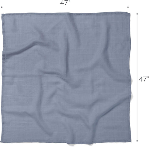 Natemia Baby Muslin Swaddle Blanket (Gray) - Silky Soft, Gentle Receiving Blankets for Newborns, Boys, Girls