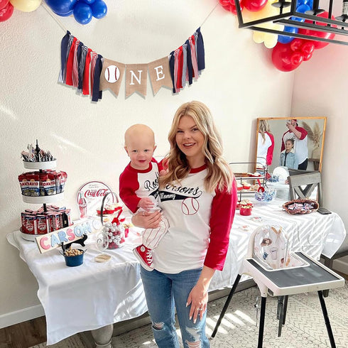 1st Baseball Birthday Banner - All-Star Crown, High Chair Banner, Cake Flag, Our Little All-Star Decoration