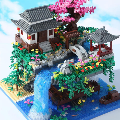 Cherry Blossom Tree Building Set with Gift Box, Original Music Cherry Blossom Tree House, 3320 Pcs
