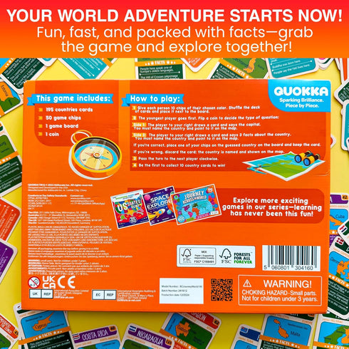 8-12 5-9 195 QUOKKA Board Games for Kids - Family Games for Kids and Adults - Journey Across the World Card Game Ages