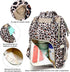 Xunteny Backpack Leopard Baby Diaper Bag for Girls Boys, Waterproof Large Maternity Nappy Bags for Mom