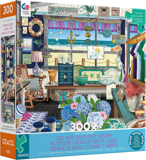 Ceaco - Tracy Flickinger - Sea & Sand Gift Shoppe - 300 Piece Jigsaw Puzzle