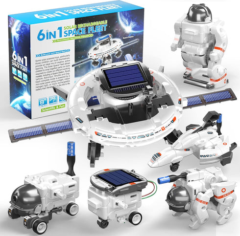 STEM Projects for Kids Ages 8-12, Science Kits for Boys 8-14, 6-in-1 Solar Robot Toys