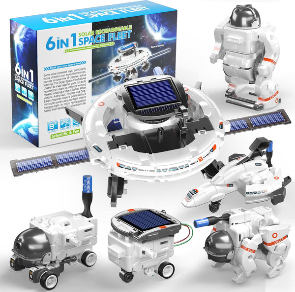STEM Projects for Kids Ages 8-12, Science Kits for Boys 8-14, 6-in-1 Solar Robot Toys