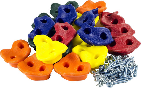 Squirrel Products Deluxe Extra Large Rock Climbing Holds for Kids, DIY Indoor & Outdoor Playground Accessories, Ages 3+