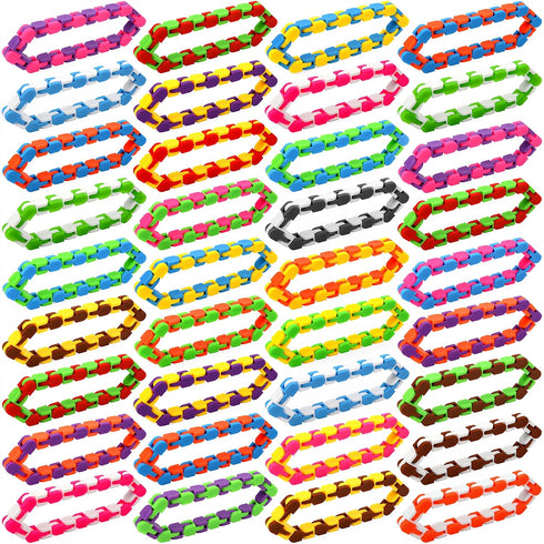 Neureyte 46 Pack 24 Links Wacky Tracks Snap and Click Fidget Toys,Fidget Snake