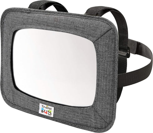 Travel Bug Soft Sided Rear & Forward Facing Safety Mirror for Baby & Toddler - Jumbo Shatter Resistant Car Mirror
