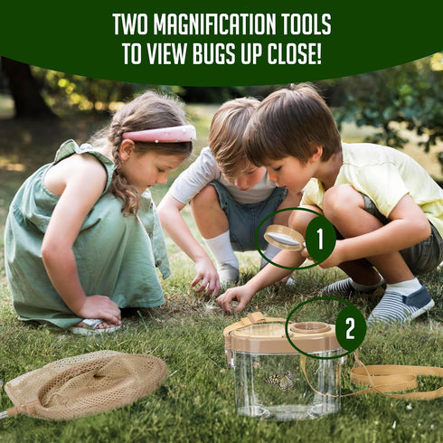 Set Montessori Mama Kids' Bug Catching Kit - Complete Insect Exploration with Habitat, Extendable Net, Magnifying Tools
