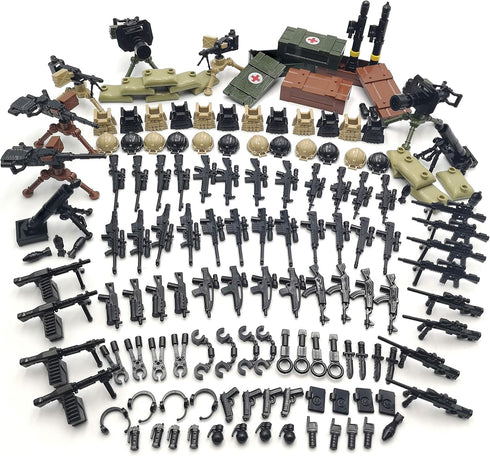 ZHX Weapon Pack Military Weapon Accessories, Army Guns Simulate Battle Building Blocks for Kids