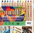3 In 1 Color Pencils, 12 Colors Set with Brush and Sharpener, Non-Toxic and Vegan for Ages 3 and Up