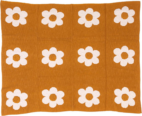 Multicolor Floral Cotton Knit Baby Blanket for Infants