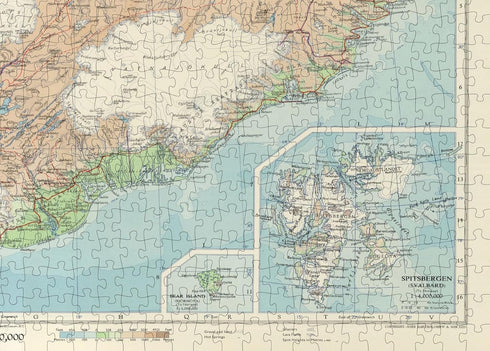 1959 Map of Iceland, 1000 Piece Adult Jigsaw Puzzle for Iceland Lovers