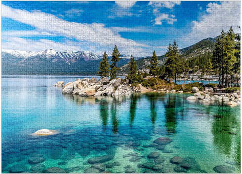 MyPuzzle Premium 1000 Piece Jigsaw Puzzle - The Beautiful Crystal Clear Waters of Lake Tahoe for Adults