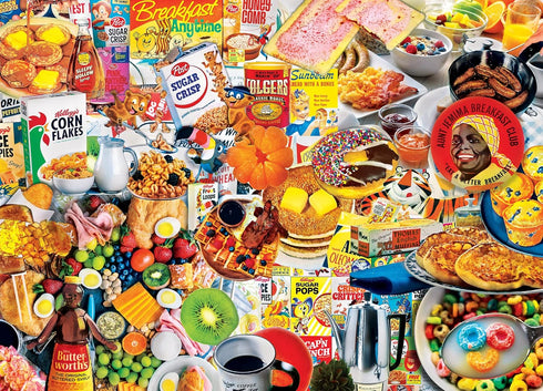 Masterpieces 1000 Piece Jigsaw Puzzle - Retro Flashback Breakfast Eats Morning Food Cereal, 19.25"x26.75" - Fun for All