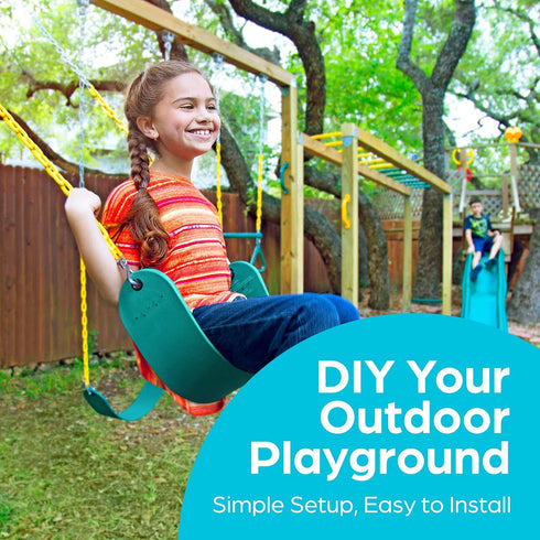 Sets Swingset Set 18" 48" Jungle Gym Kingdom Swing for Backyard, Monkey Bars & Accessories - Includes Trapeze Swing Bar