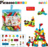 Picasso Toys 116pc Hedgehog Construction Building Blocks Set, Interlock Tiles with Idea Book, STEM Learning Kit for
