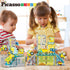 PicassoTiles Magnet Tile Building Blocks, Printed Construction Themed Toy Set with 8 Character Action Figures for Kids