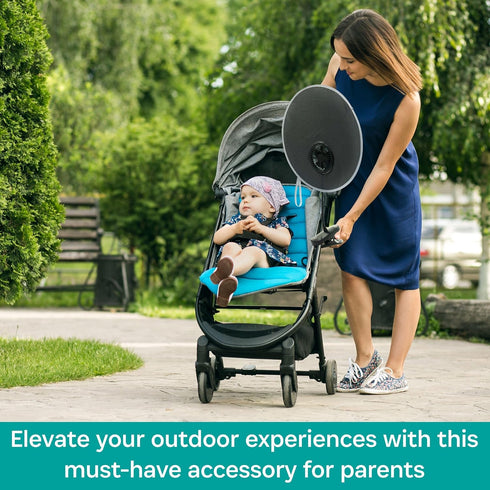 COOLSHADE UPF50 Sunshade by BUGGYGEAR - Easy Folding, Clamp on Chair or Baby Stroller - Compact and Portable