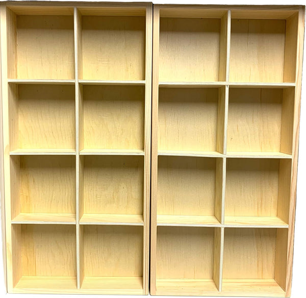Eledoll Dollhouse Furniture Wood Grid Shelf - 1:6 Scale Doll Furniture for Collectible Miniatures, 2-Pack