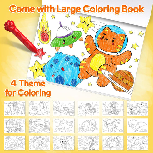 18 1-3, Set 4-8, Mocoosy Colors Jumbo Crayons for Toddlers Mess-Free Washable Crayon with Coloring Book for Kids Ages