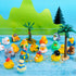 15 Summer JOYIN Pcs Rubber Ducks, Random Assortment Ducks Bulk with Mesh Carry Bag, Mini Rubber Duckies for Baby Bath
