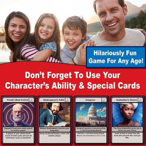 THINK2MASTER Wacky Fables - Card Game to Cast Misfortunes & Find Fortunes, Fun Silly Fairy Tales for Ages 6+