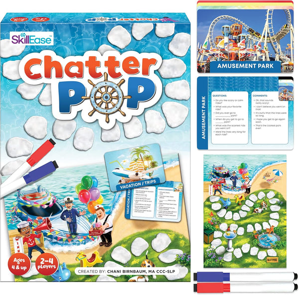 Chater Pop Social Skills Game for Speech Therapy, Educational Materials for Social Emotional Learning Activities