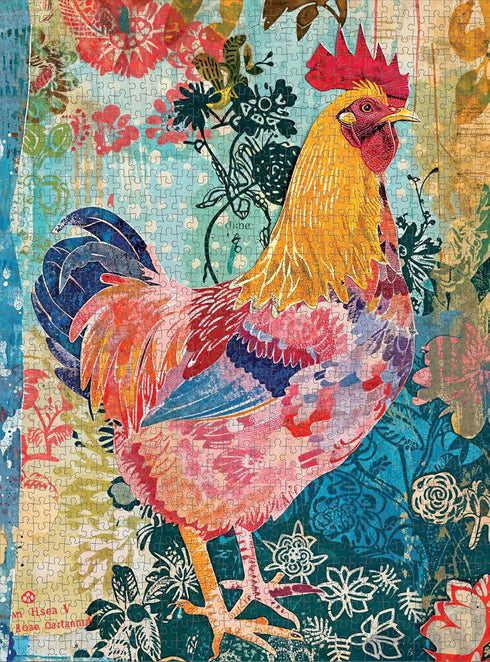 Key West Colorama 1000 Piece Jigsaw Puzzle - Rooster on Duval, Eco-Friendly, 20x27 Inches