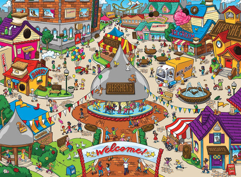 Masterpieces 100 Piece Jigsaw Puzzle - 101 Things to Spot in Hersheyville for Kids - 14"x19"