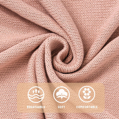 Booulfi Baby Blanket for Girl Toddler Newborn Swaddle Receiving Knit Cotton Blanket Throw Blanket Soft Crochet Preemie